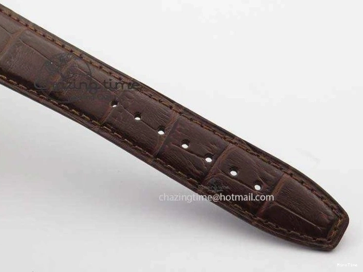 MIROTIME 0331 Sustainable Portuguese IW5444 SS White Dial RG Numbers On Brown Leather Strap A 7256